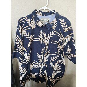 Seapointe Made With Aloha Blue Hawaiian Shirt Men's 2XL Short Sleeve